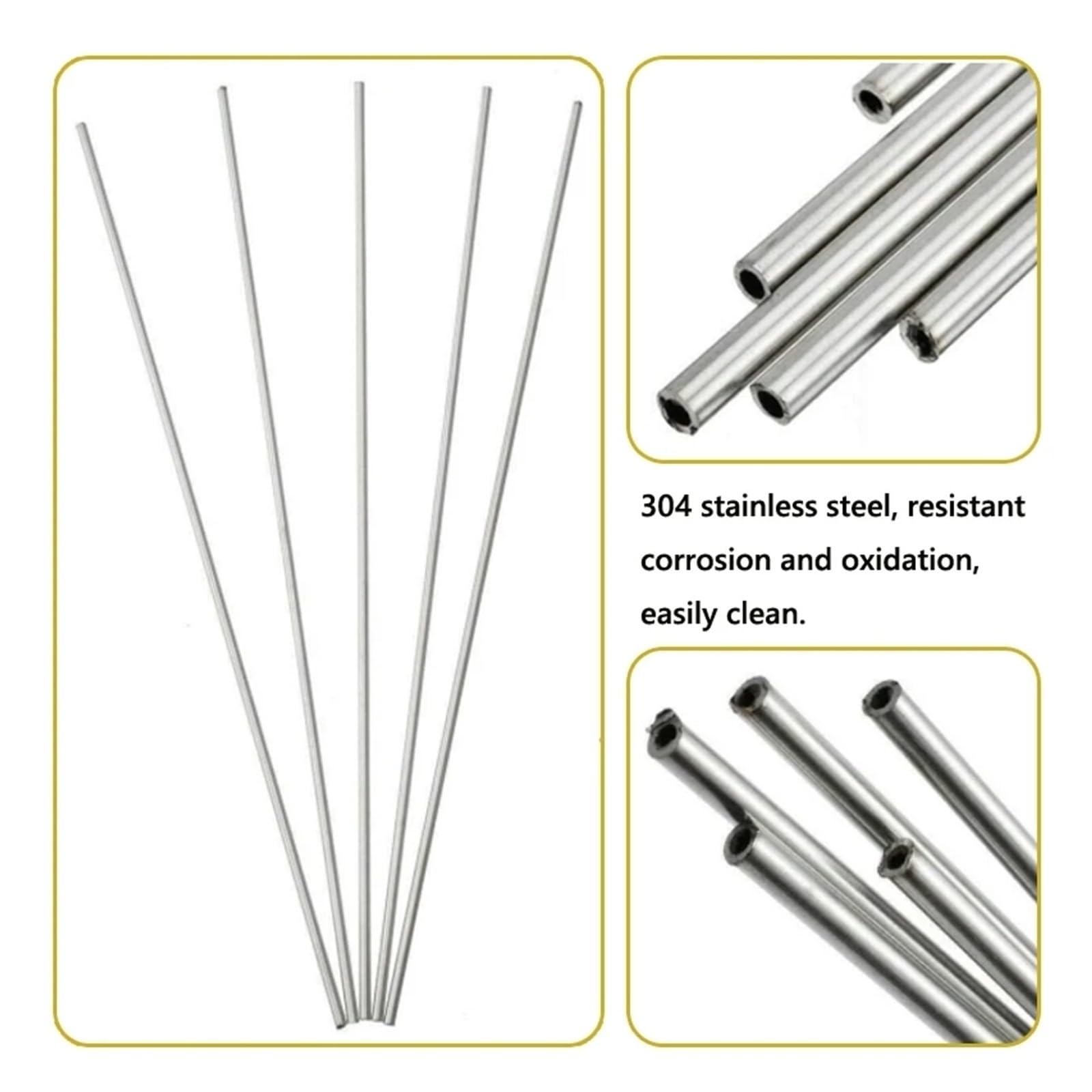 rura miedziana, 1 szt.~10 Okrągła, prosta, bezszwowa rurka kapilarna ze stali nierdzewnej 304(500mm,OD 3 x ID 2mm 3pcs)