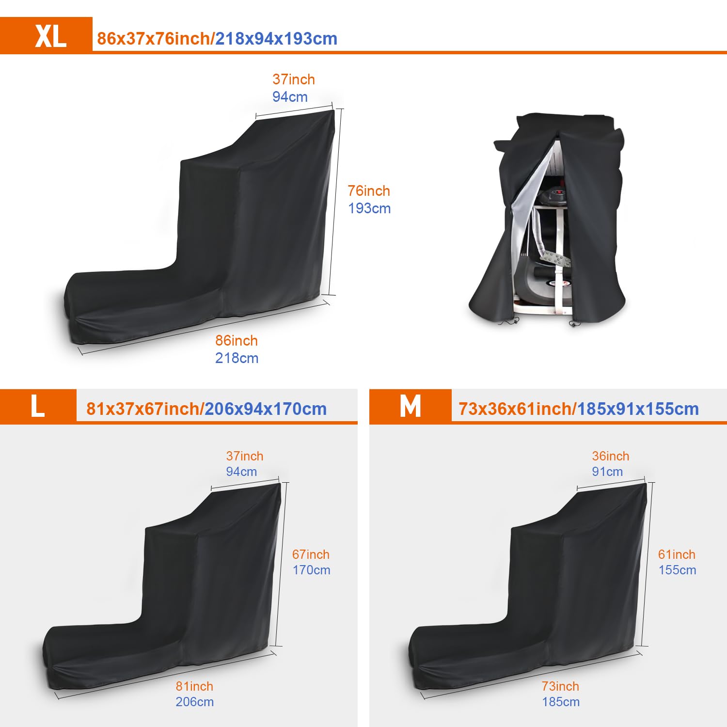 Housse de tapis de course pliable avec fermeture éclair, housse étanche à la poussière, ajustement universel, convient pour une utilisation en intérieur ou en extérieur