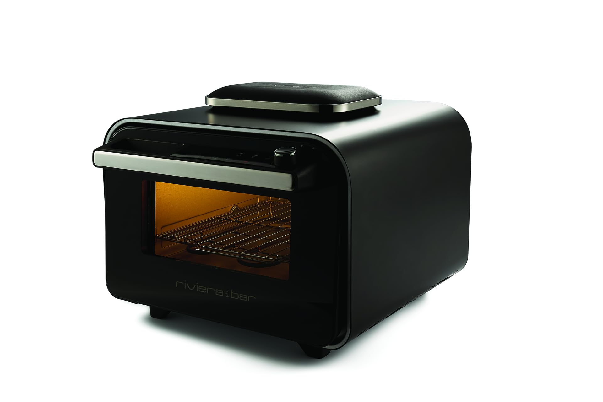 riviera&bar Four à Pizza - Four Compact et Polyvalent, Haute Température - Programmes Variés Dont Air Fryer, Écran Digital Intuitif - Utilisation Intérieure et Extérieure - Accessoires Inclus