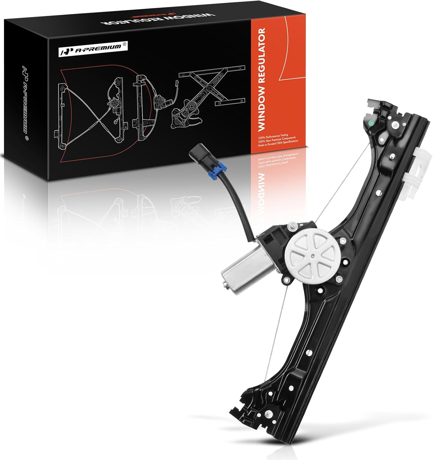 A-Premium Front Driver Side Power Window Regulator with 2-pin Motor Compatible with Fiat 500 2012-2019 2-Door SOHC Replace# 68070267AC Front Driver Side (LH)