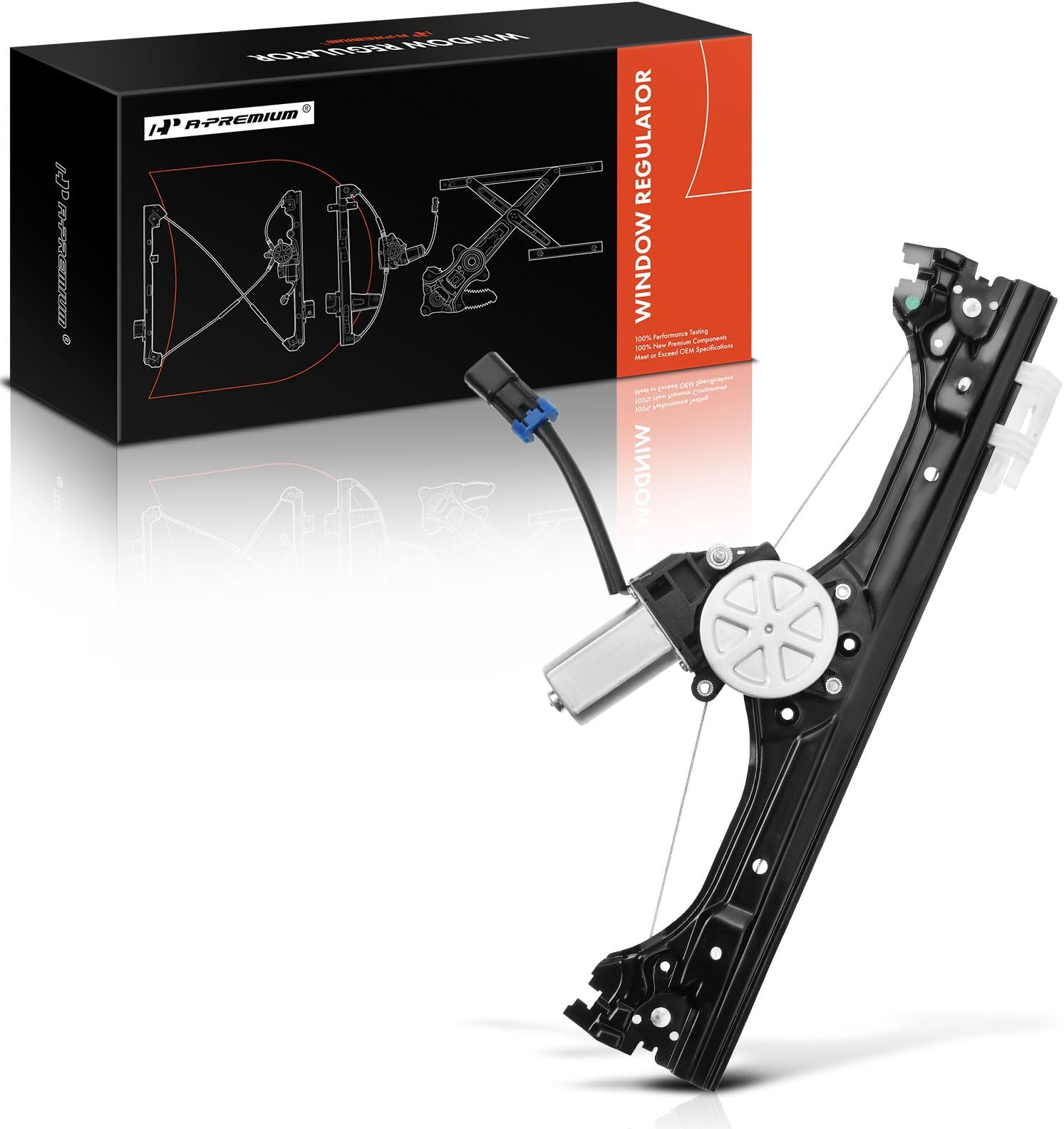 A-Premium Power Window Regulator with 2-pin Motor Front Driver Side Compatible with Fiat 500 2012-2019 2-Door SOHC Replace# 68070267AC