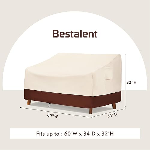 Miniatura 10 de Fundas impermeables para muebles de patio, fundas para sofá de 3 plazas para exteriores que se adaptan a hasta 79 pulgadas de ancho x 38 pulgadas de