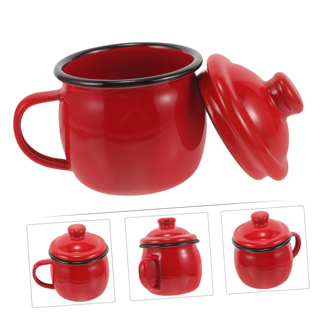 Gatuida 2stücke Teiliges Von Emaille Bechern Mit Griff Für Kaffee Und Tee Mikrowellengeeignet Vintage Design Für Zuhause Und Büro Leicht Und Bruchsicher