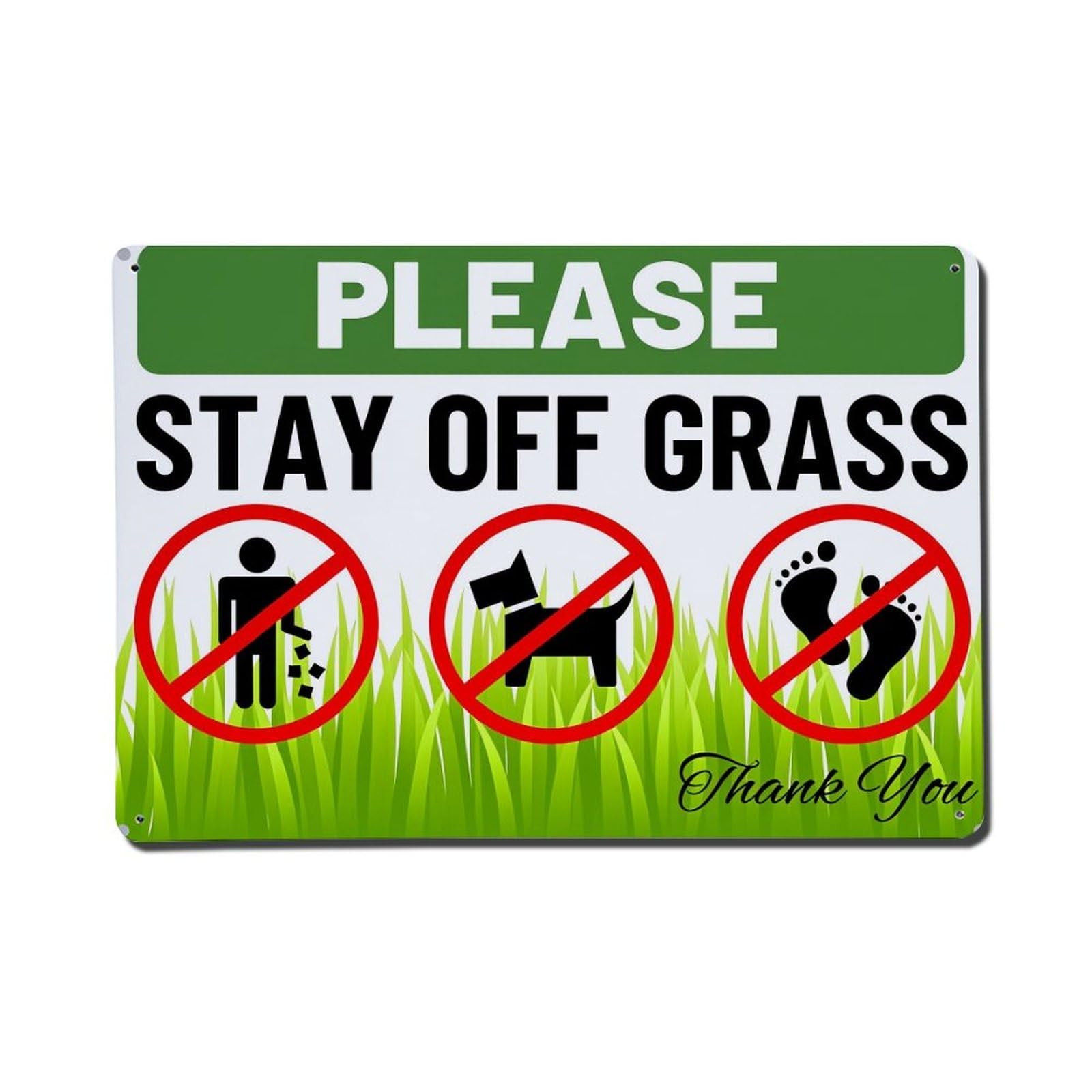 Please Stay Off Grass Thank You Retro Metal Tin Sign, Vintage Decor Art Poster for Bar, Home, Man Cave, Kitchen, Laundry Room Gift 8x12Inch