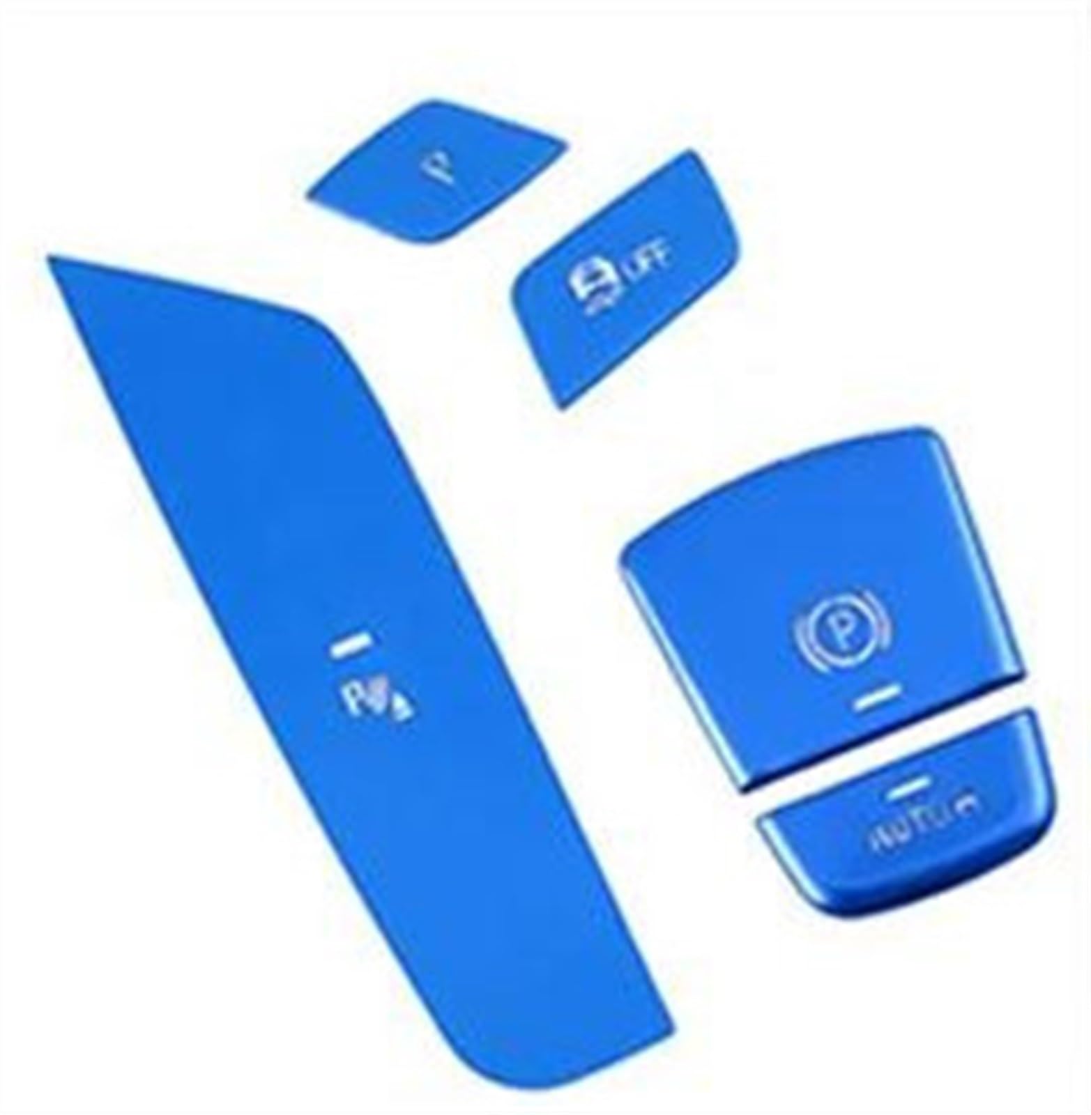 Qibbei Blu Auto Interior Accessories Console Gearshift Multimedia Button Cover Decoration Sticker For 5 Series G30 G38 2018-2021 Stickers(Blu)
