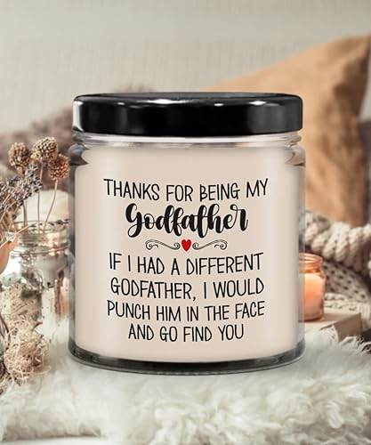 Miniatura 2 de Gracias por ser mi padrino Vela divertida Navidad Cumpleaños Día del Padre Ideas para él Bautismo Bautizo Favores para Padrino 9 Oz. Vanilla Soja Sce