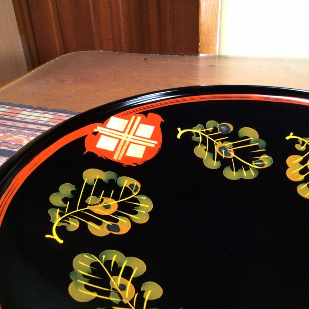 骨董 秀衡塗 翁知屋 『みち乃くの御器』 大皿 特大 皿立て