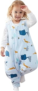 Duomiaomiao Baby Sleep Sack, Four Season Cotton Toddler Sleeping Sack with Feet 2t-3t, 1.5 TOG Quilted Baby Wearable Blanket for Early Walkers, 12months-4T