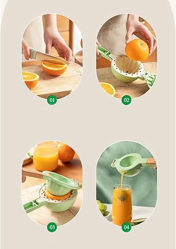 Miniatura 6 de Exprimidor de cítricos, Exprimidor manual de metal Exprimidor de limón con mango de madera, Exprimidor de cítricos de mano Herramienta de cocina