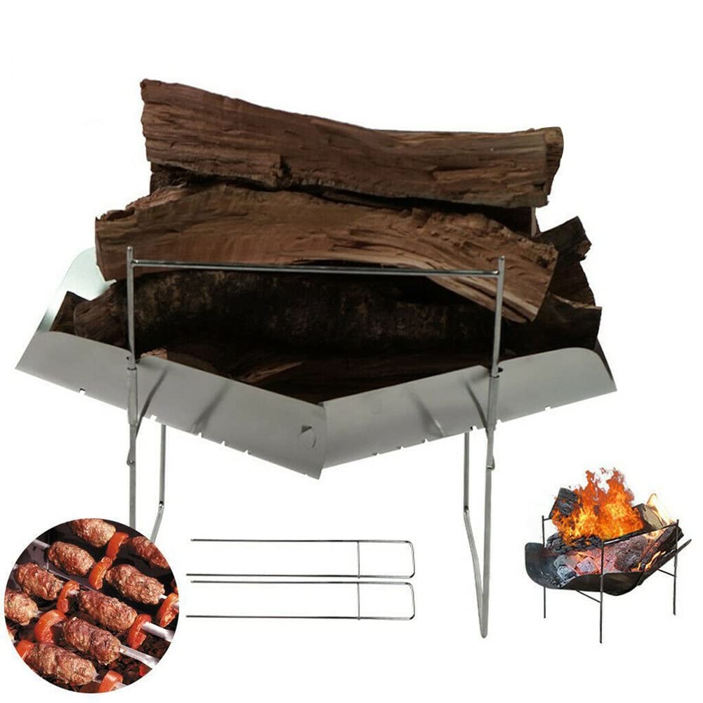Poêle à Bois Feu de Camp Poêle à feu de Bois Camping en Plein air Poêle de Chauffage Portable Poêle de Cuisson pour Barbecue (Color : B)