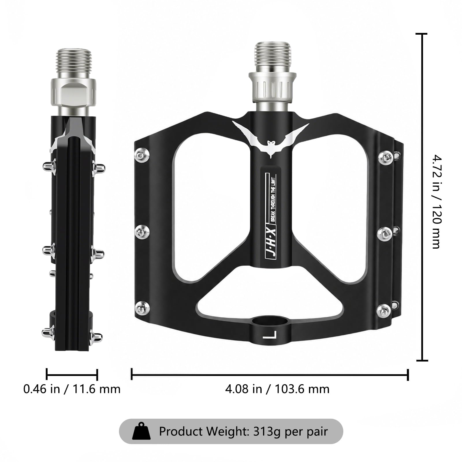 Fahrradpedale, leichtes Aluminium, 1,4 cm Pedale, doppelt versiegeltes Lager, verstärkt mit rutschfesten, flachen Fahrradpedalen, MTB, Mountainbike, Rennrad, BMX, geeignet für