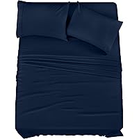 Utopia Bedding Set di lenzuola in microfibra 4 pezzi (blu navy)