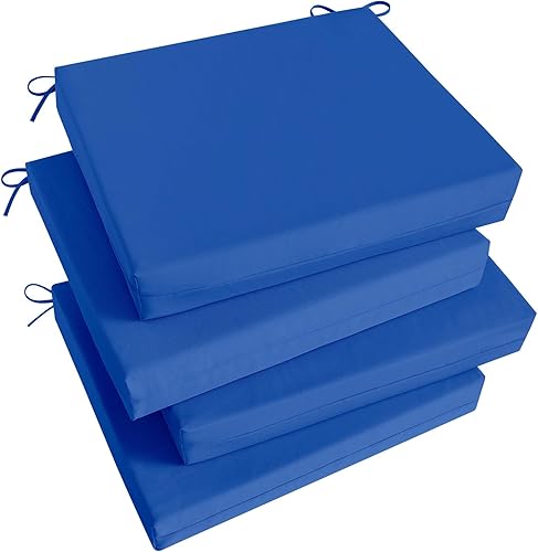 Vista 23 de Basic Beyond Juego de 4 cojines para sillas de exterior, cojines de exterior para muebles de patio, cojines resistentes al agua para sillas de patio