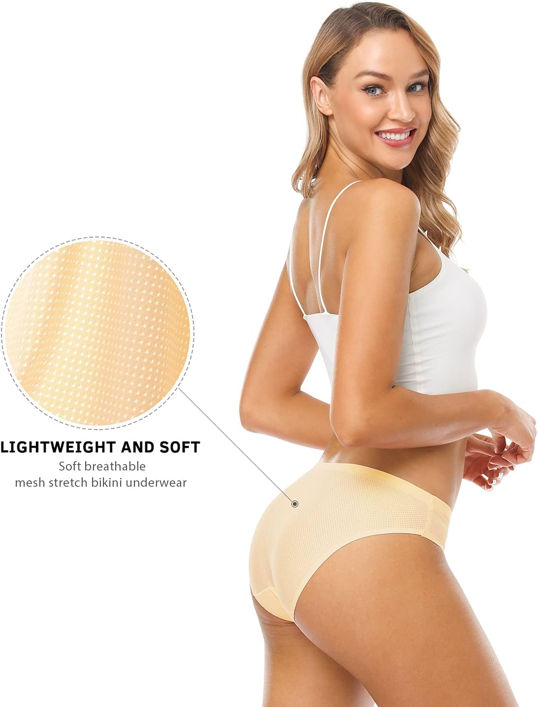 Xibing Womens Seamless Underwear No Show Panties for Women Breathable Bikini Hipster Ladies Underwear Multi-Pack - Image 4