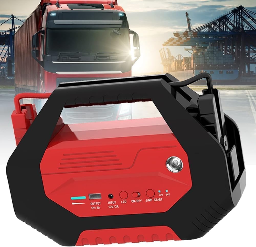 Arrancador de Coche de 12V/24V - Súper Seguro para Coches, Camiones y Furgonetas - Batería Externa y luz de Emergencia - Resistente a temperaturas extremas de -20°C a 60°C