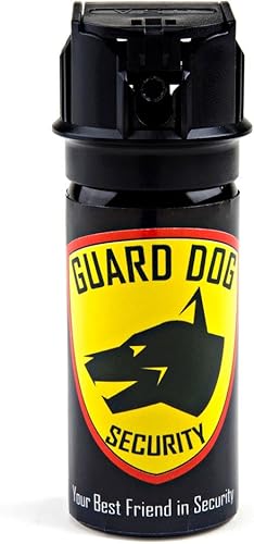Guard Dog Security Fogger - Spray de pimienta de 2 oz con tinte UV - Fuerza policial con diseño de tapa abatible - 25 ráfagas