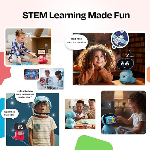 Vista 5 de Miko 3 Robot AI para niños – Robot educativo inteligente y de aprendizaje STEAM con aplicaciones interactivas, juegos, historias y actividades