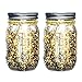 Mason Jar Lights Solar Powered iThird Solar Lantern 2 Pack 20 LED String Lights Outdoor for Patio Table Wedding Christmas Party Thanksgiving Decorations Waterproof Warm White (Jars & Hanger Included)