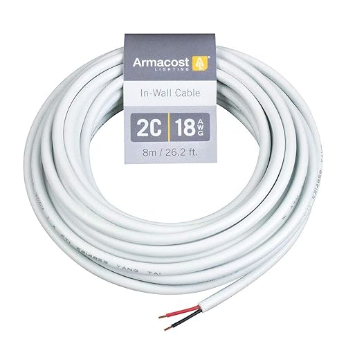 Miniatura 2 de Armacost Lighitng 18AWG 2C Cable de cobre de pared de 24 pies (26.2 ft) 574180 y conector de cable de cinta LED blanca SureLock 560724 - 5 unidades