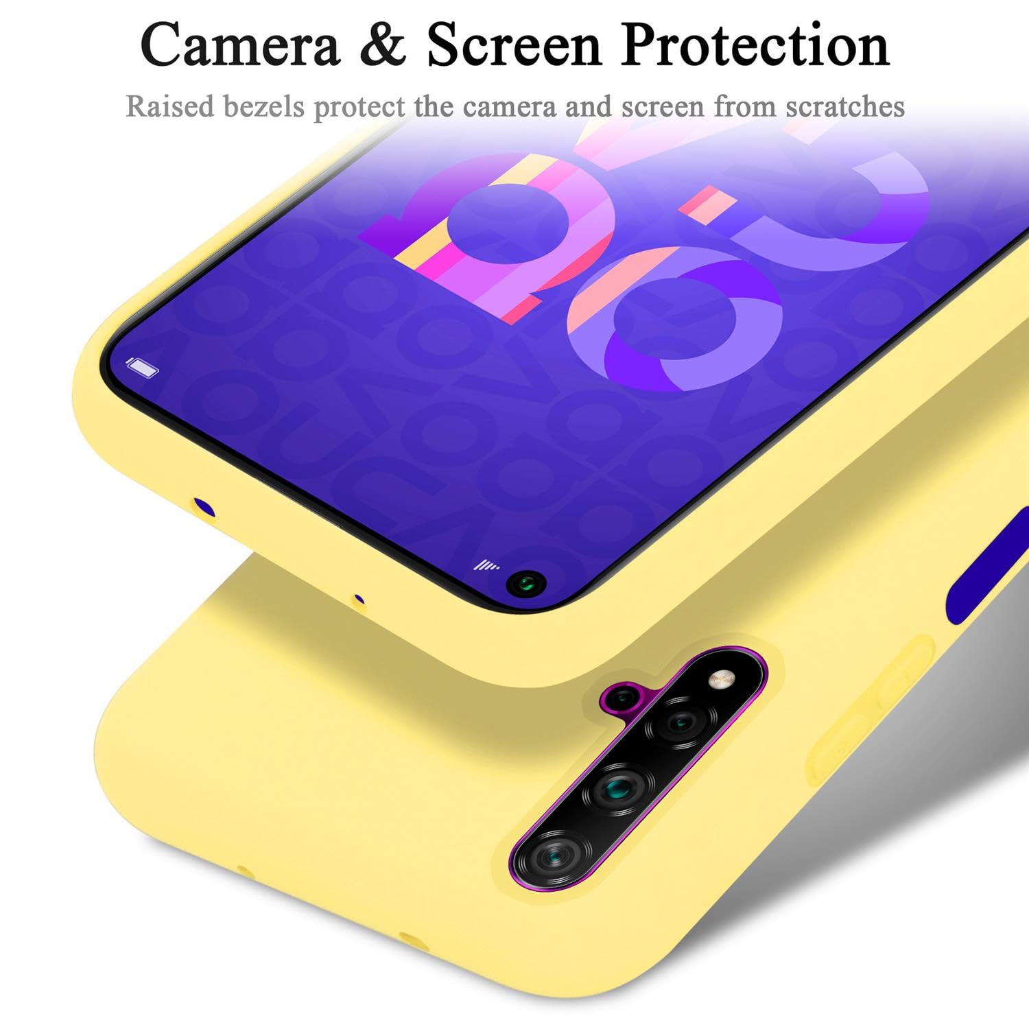 Custodia Cadorabo Per Honor 20 / 20S / Huawei Nova 5T - Bicolore Rosso E Nero Con Retro In Vetro Temperato E Bordo TPU