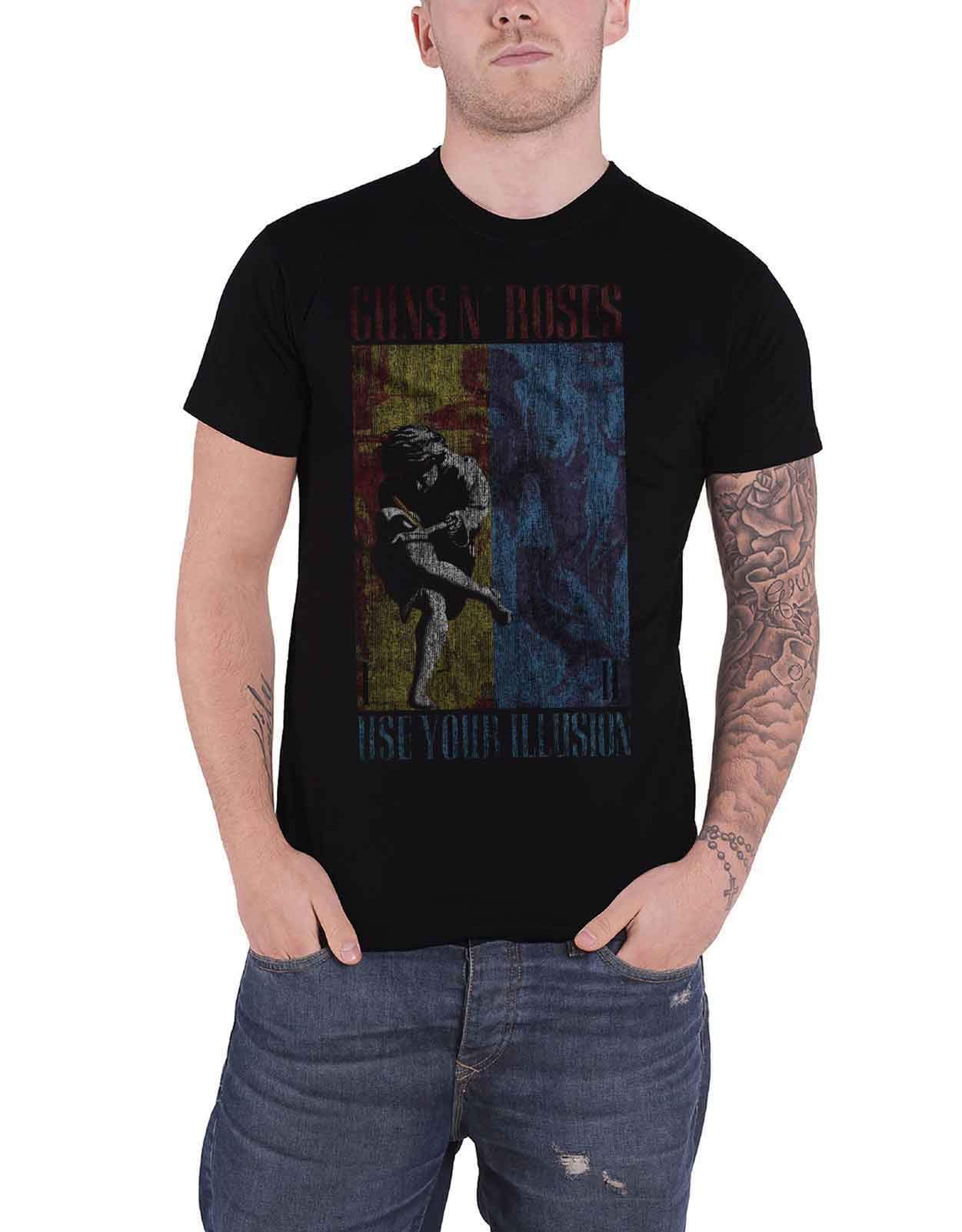 Guns N Roses Use Your Illusion T-Shirt - Black - XL - Official Licensed Band Merchandise