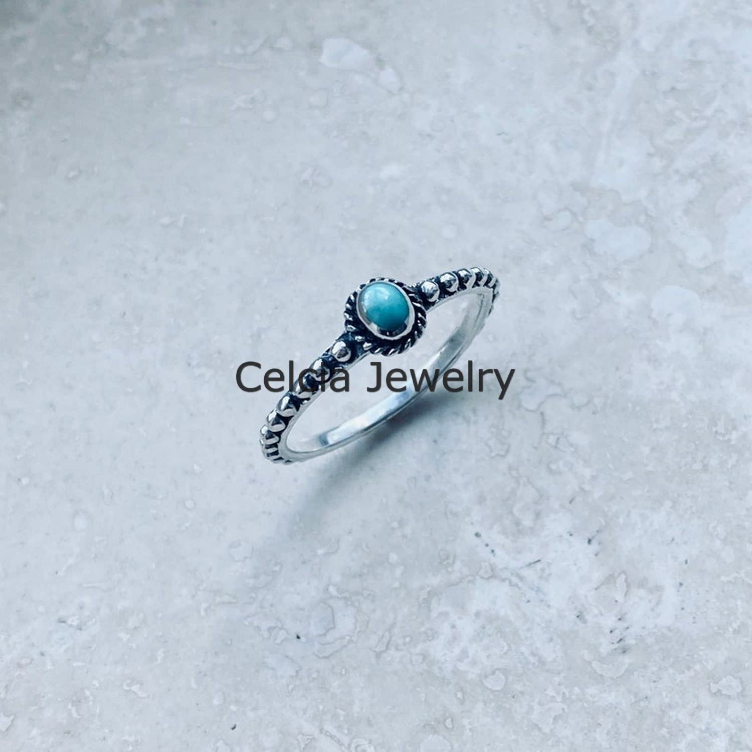 Anillo de mujer de piedra preciosa curativa natural turquesa, anillo pequeño estilo Bali, anillo solitario, anillo bohemio, anillo delicado, anillo del día de la madre