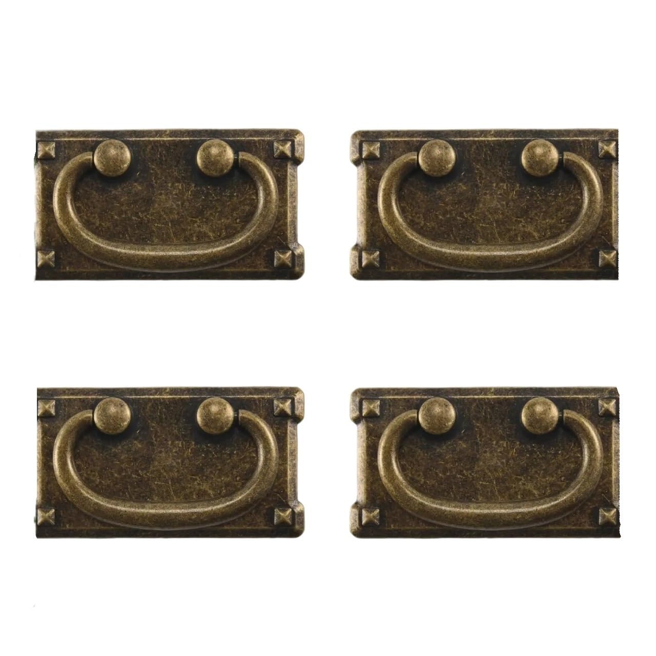 Cidegoo Yellow Coffee 5Pcs Antique Bronze Drawer Ring Pull Handles Cabinet Door Furniture Hardware 95Mm