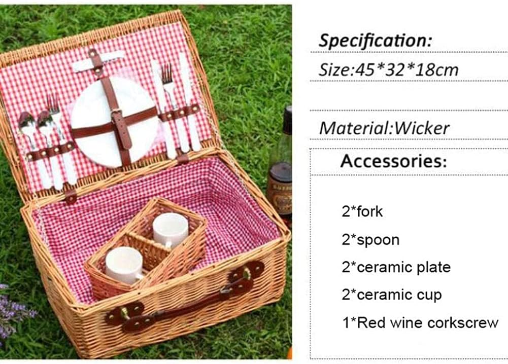 Outdoors Picnic Baskets Wicker Picnic Basket Rattan Insulation Basket Picnic Basket Rattan Portable Folding Storage Basket Picnic Bag Picnic Baskets Hampers