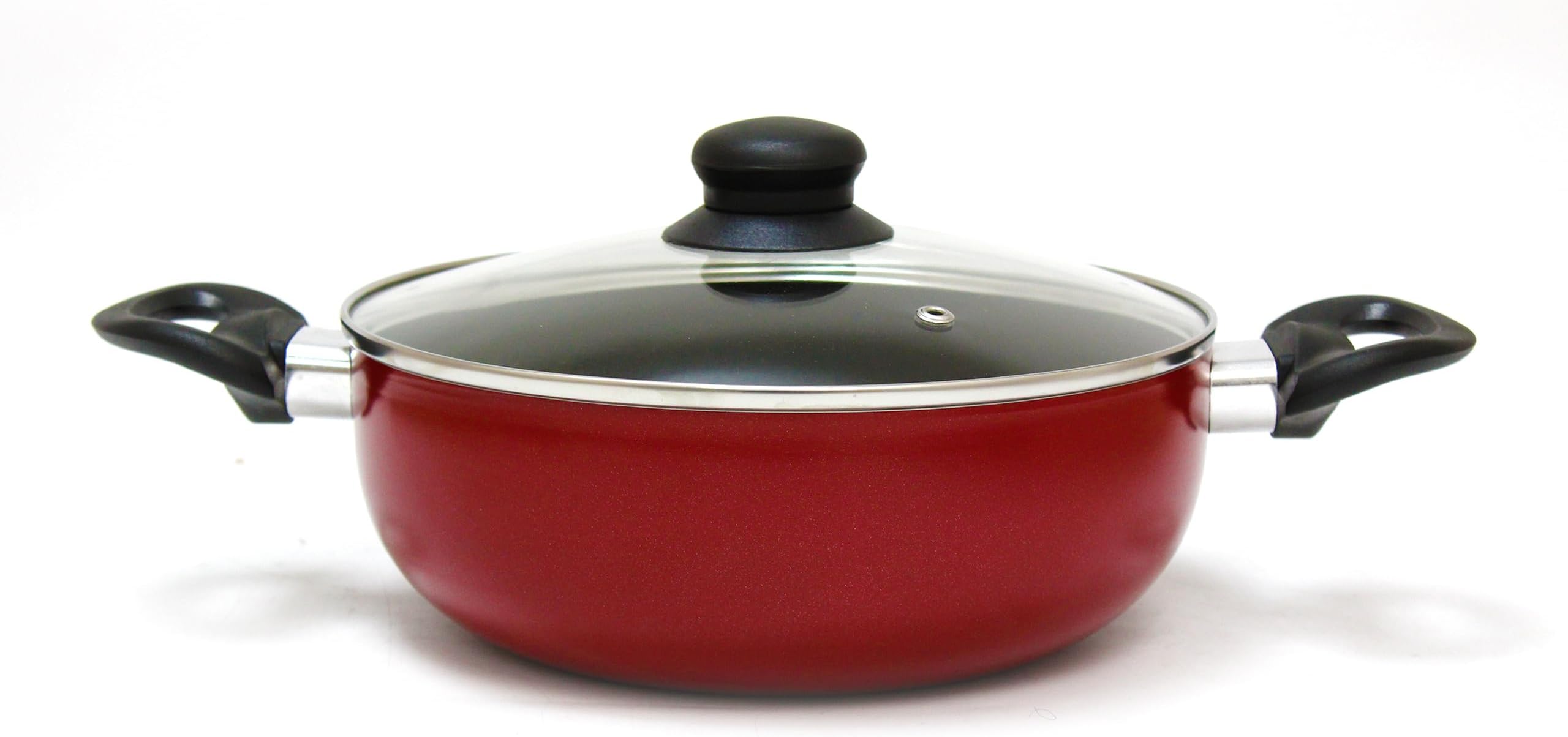 BLACKSTONE Kadai Pan Ceramic Coating Frying pan with glass lid (24 CM)