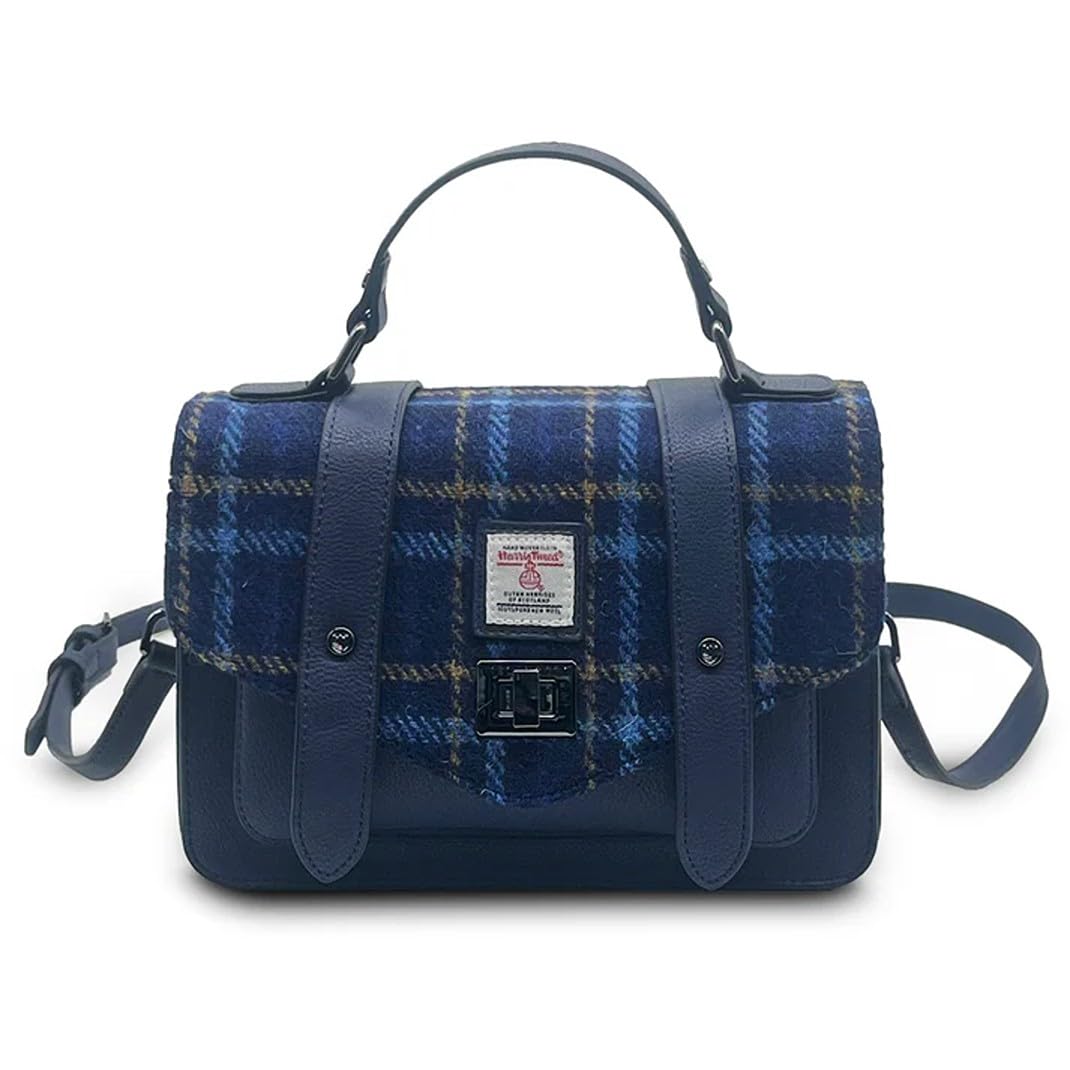 Islander Harris Tweed Mini Satchel, Handbag for Women, Flap and Microfiber Leather