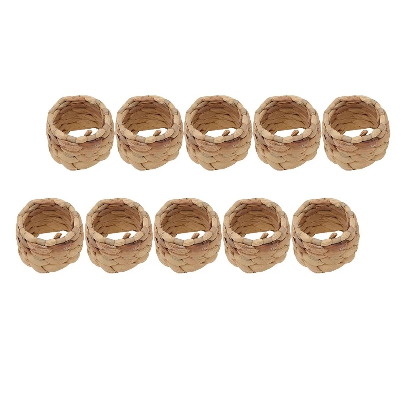 12Pcs Handwoven Seagrass Napkin Rings Rustic Wicker Holder Farmhouse Boho Table Decor