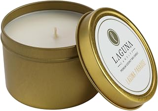 Laguna Travel Scented Candles Laguna Paradise - Certified Vegan Aromatherapy Candle - 6 Oz Coconut Wax Blend with Cotton Wick Metal Jar Vessel - 30 Hour long burning candles – Home Fragrance Gift