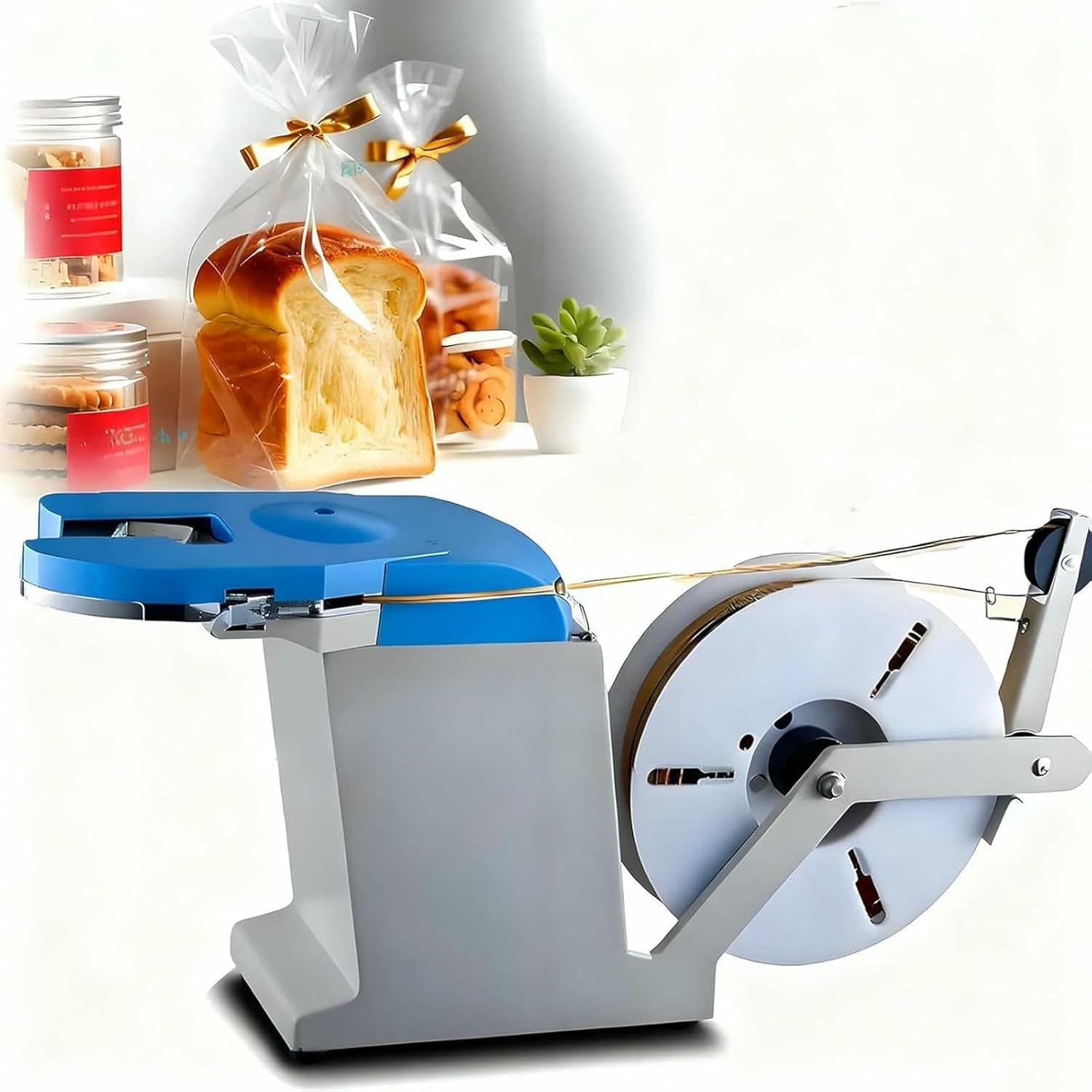BOOZXCV Electric Twist Tie Machine, Automatic Plastic Bag Sealer, 4-Turn Tightening, 0.1-1.2mm Diameter, 70mm Strap, Efficient Food Tying Tool for Supermarkets