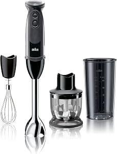 Braun MultiQuick Vario 5 Plunge Blender – 21 Speed Hand Blender with PowerBell Stainless Steel Blades, EasyClick Accessories – Smoothie Blender, Grinder, Whip, Puree, 400W
