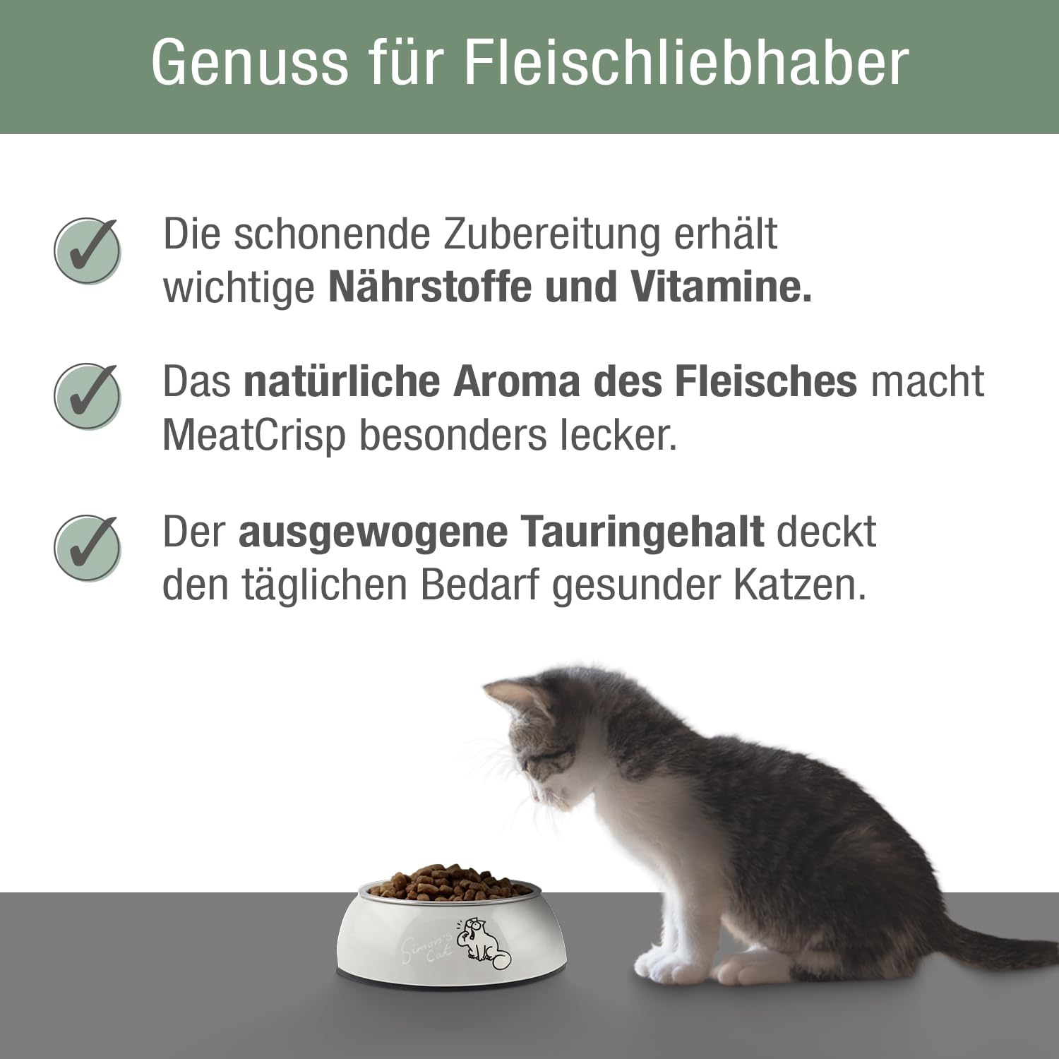 PLATINUM - Katzenfutter MeatCrisp Kitten Chicken aus dem Frischfleischtrockner - 1,5kg Katzenfutter trocken mit 83% Frischfleisch - Trockenfutter für Kitten und Jungkatzen mit Crispy Biss