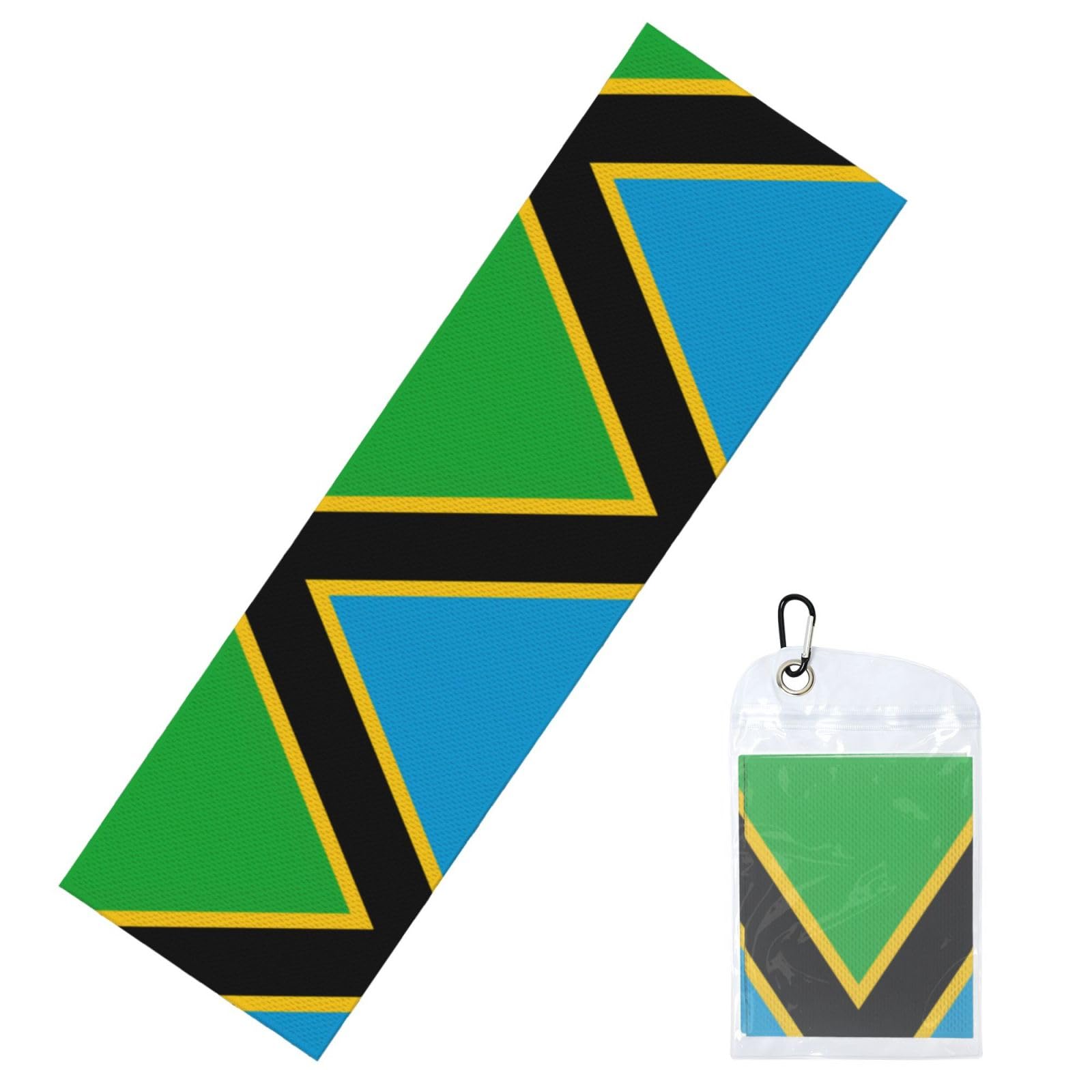 HGIUYDRD Tanzania Flag Print Cooling Sports Towel with PVC Carry Bag for Gym, Beach, Golf and World Cup Events