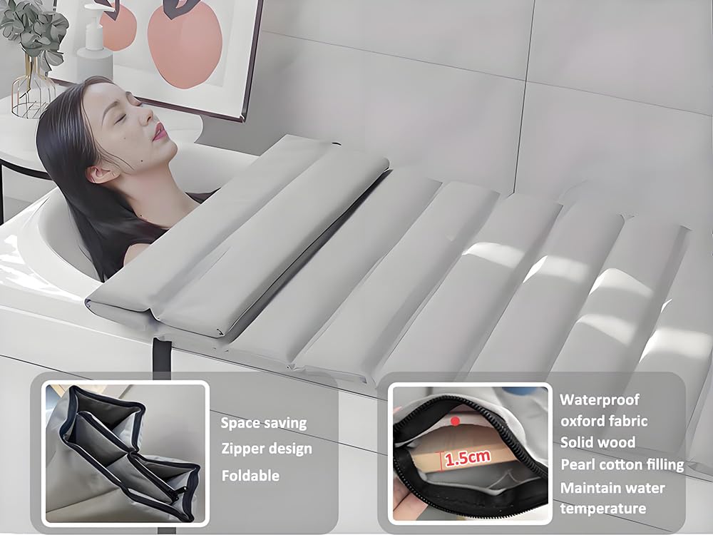 Modernes Badewannentablett, grau, hält bis zu 180 kg, hält Wasser warm, rutschfestes Design, perfekt für entspannende Bäder, 180 x 75 cm, ideal für Spa zu Hause