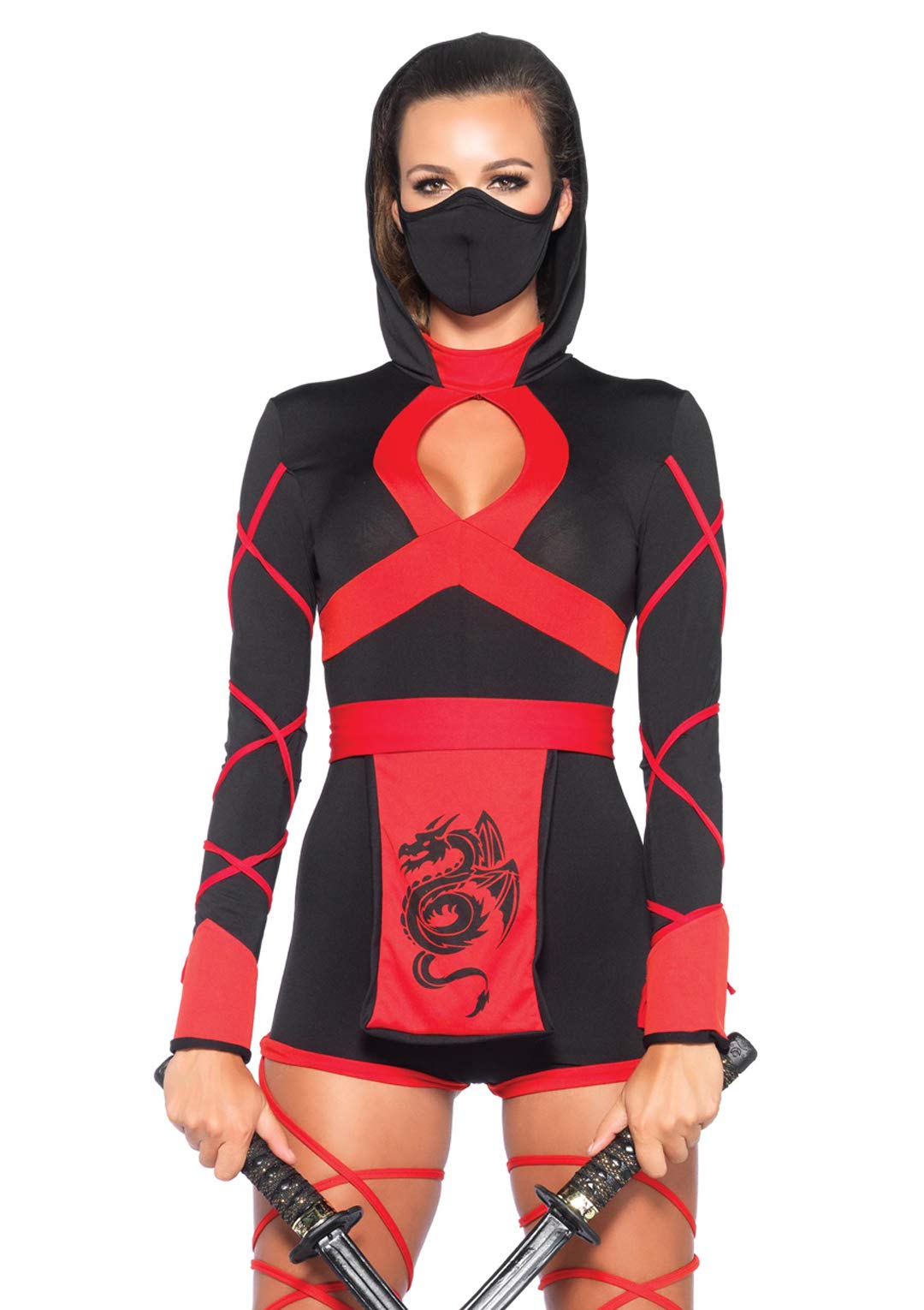 Costume Dragon Ninja Femme Noir/Rouge Taille M