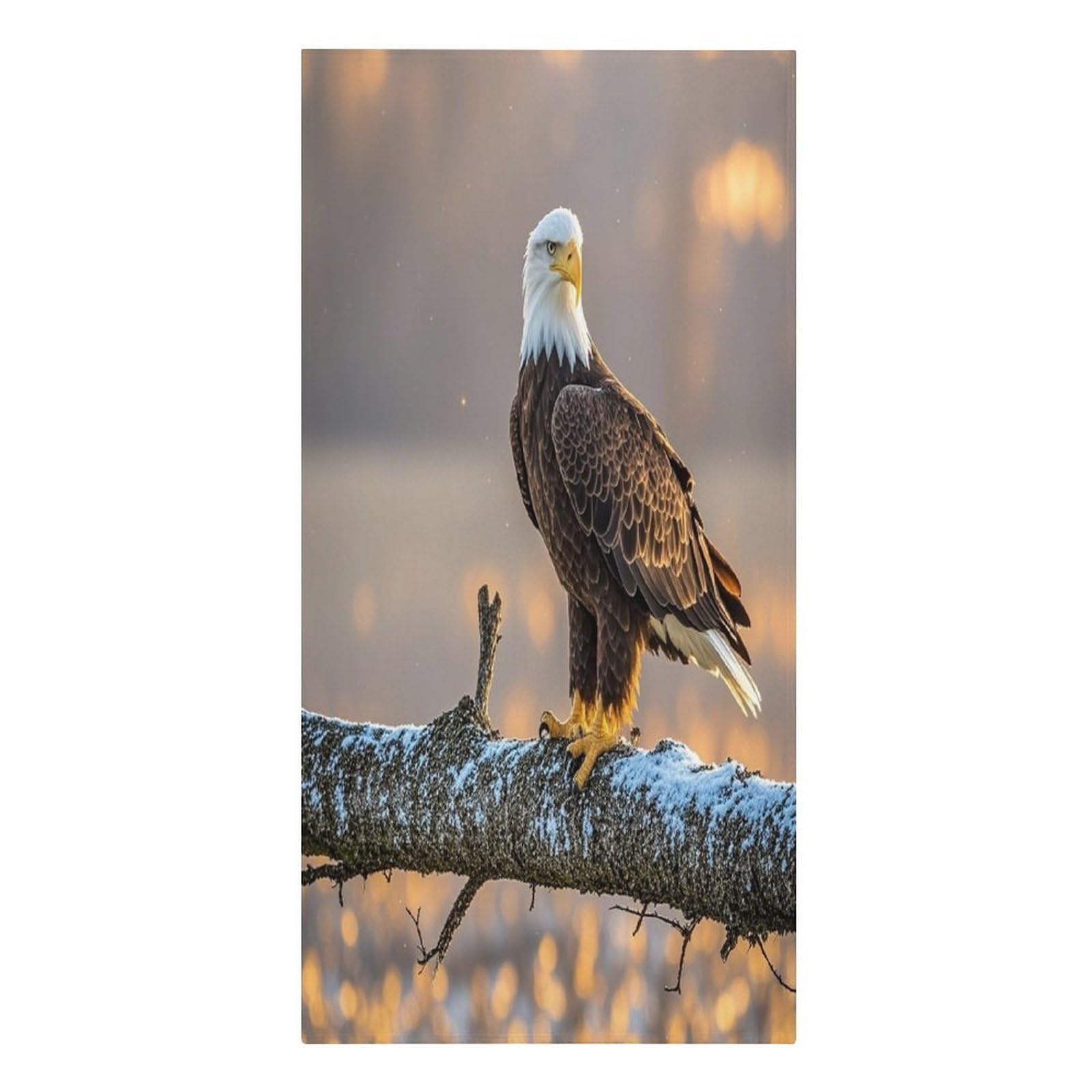 FekiLoot Golden Sunset Bald Eagle Beach Towel Sand Free Quick Dry Travel Towels Extra Large Big Pool Swim Towels Soft Absorbent Beach Blanket for Vacation Essentials Adult Gift 30" X 61"