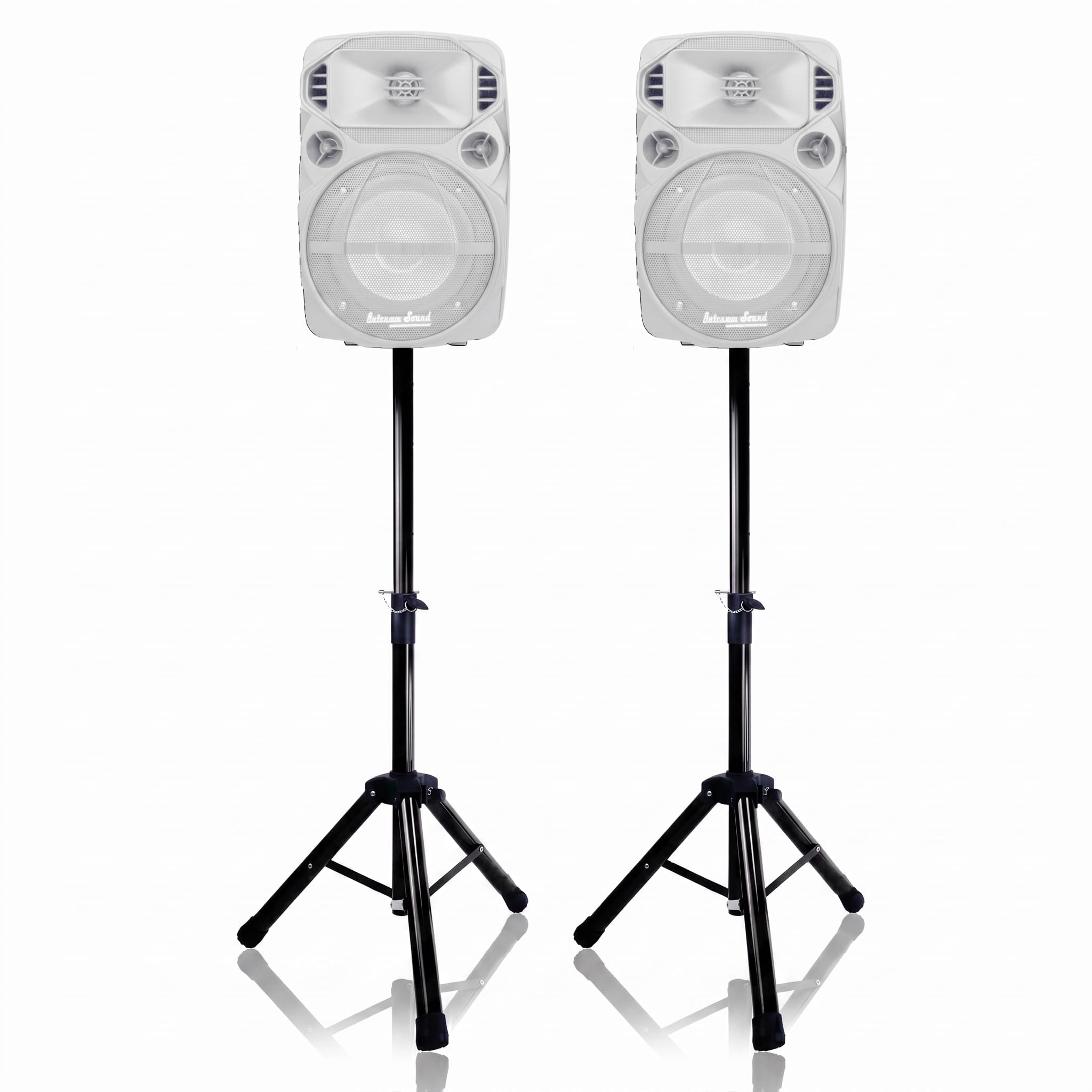 Extreme Sound - Coppia Stativi Treppiedi Supporti Cavalletti in Metallo - Stand per Casse Acustiche Diffusori Audio - Altezza Regolabile e Richiudibile - Asta telescopica universale da 35mm