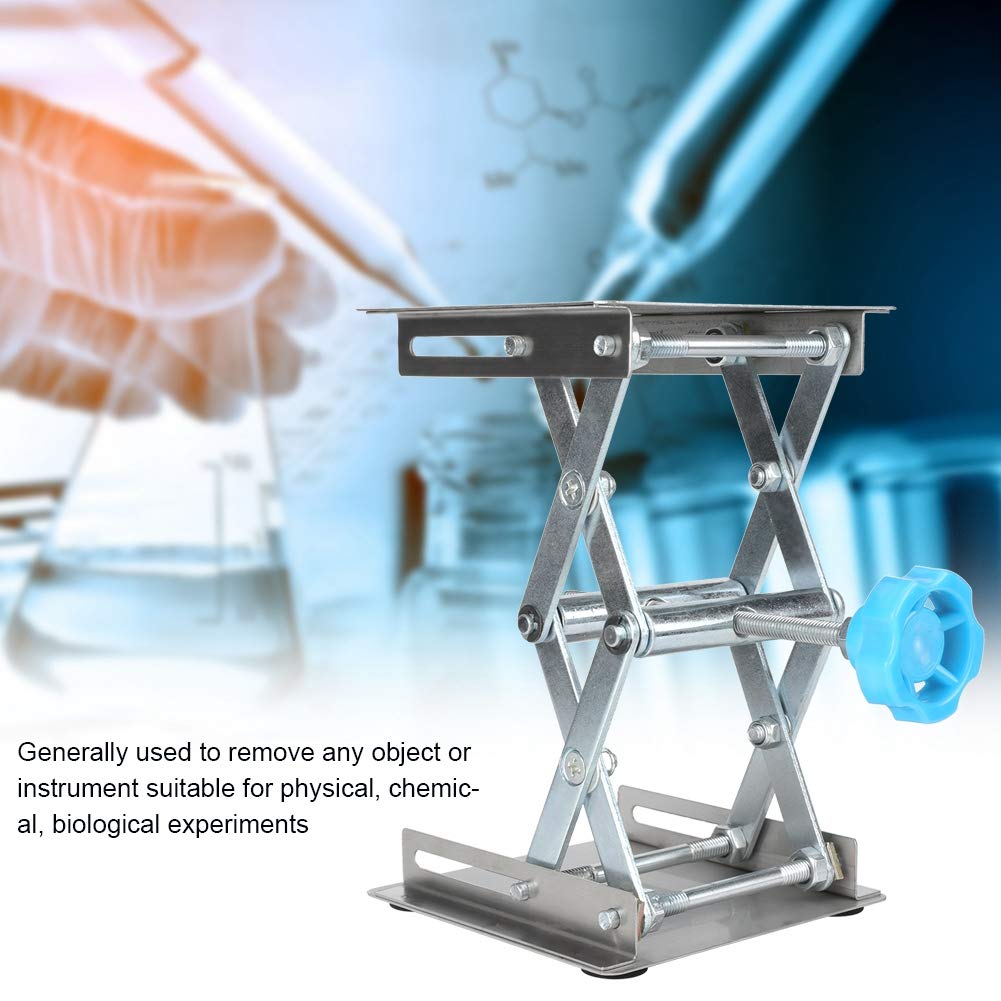 Mesa de laboratorio ajustable, plataforma elevada, soporte manual de acero inoxidable para investigación y aplicaciones de investigación, diseño versátil y pesado