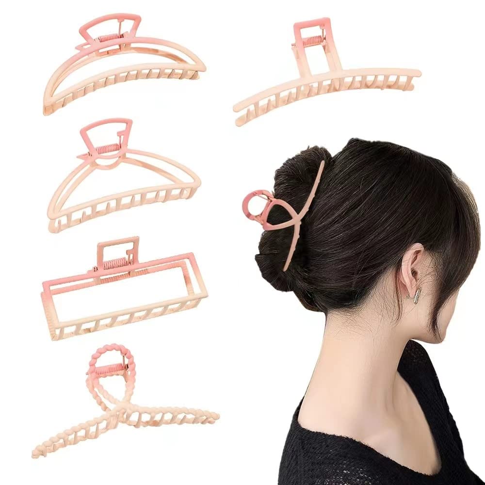 YSAFAI Metal Hair Clips for Women 6 Pcs Pink Hair Clips for Thick Jaw Clip Hair Clips for Thin Hair Non-slip Clips Gradient Pink