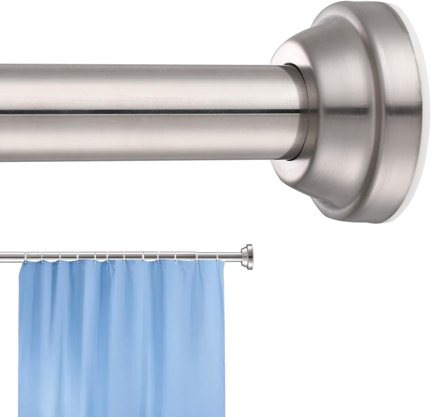 Shower Curtain Rod Adjustable Brushed Nickel Spring Tension Stainless Steel Telescoping Rod No Drilling Rods for Bathroom Closet Windows No Drilling No Slip No Rust 30 to 64 Inch