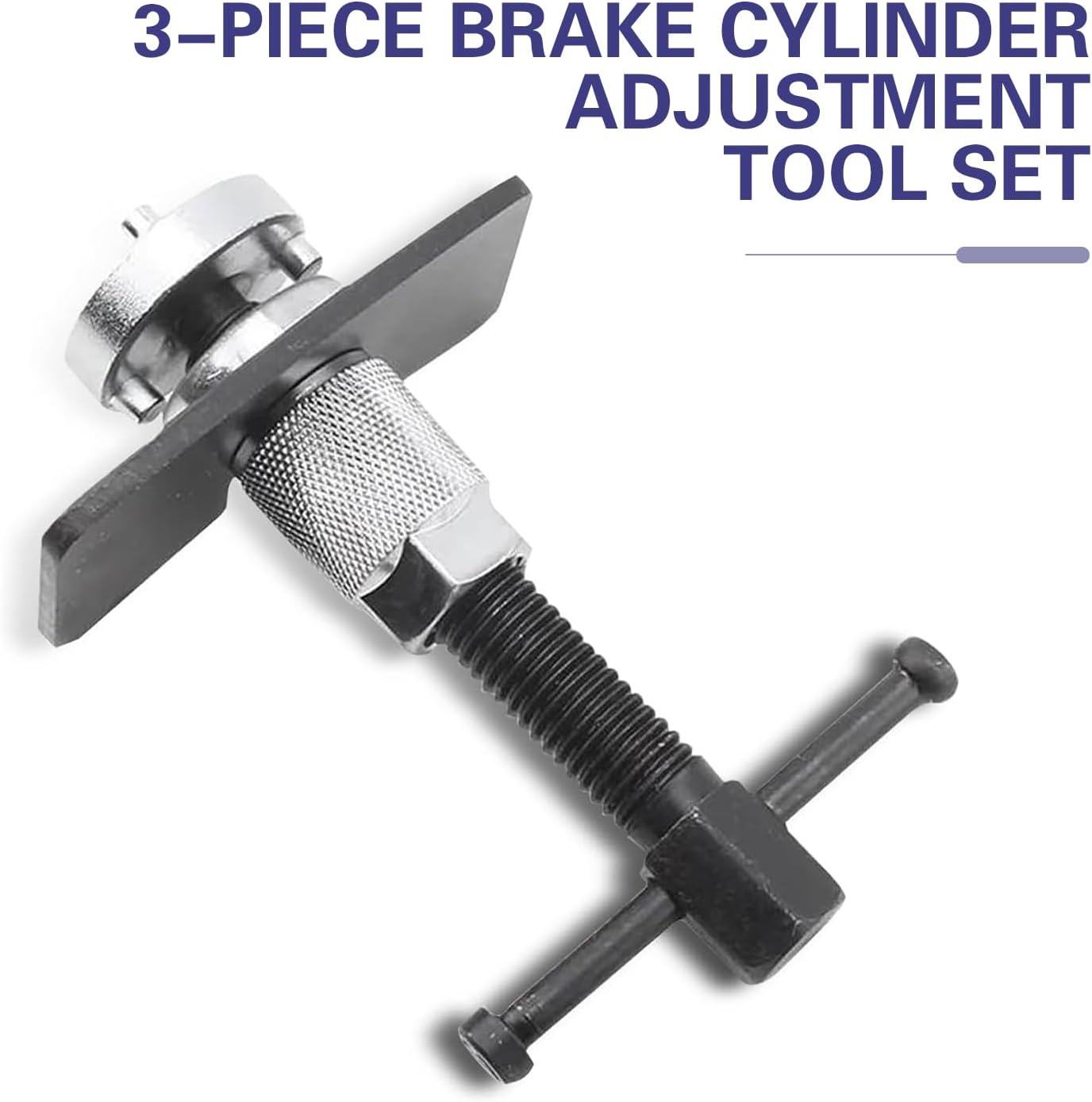 Car Brake Pad Replacement Tool, Disc Brake Caliper Compression Tool Kit, Anti-rust Piston Rewind Device with 2 Adapters and C-shaped Plate, Universal Repair Accessory for Cars (Silver)