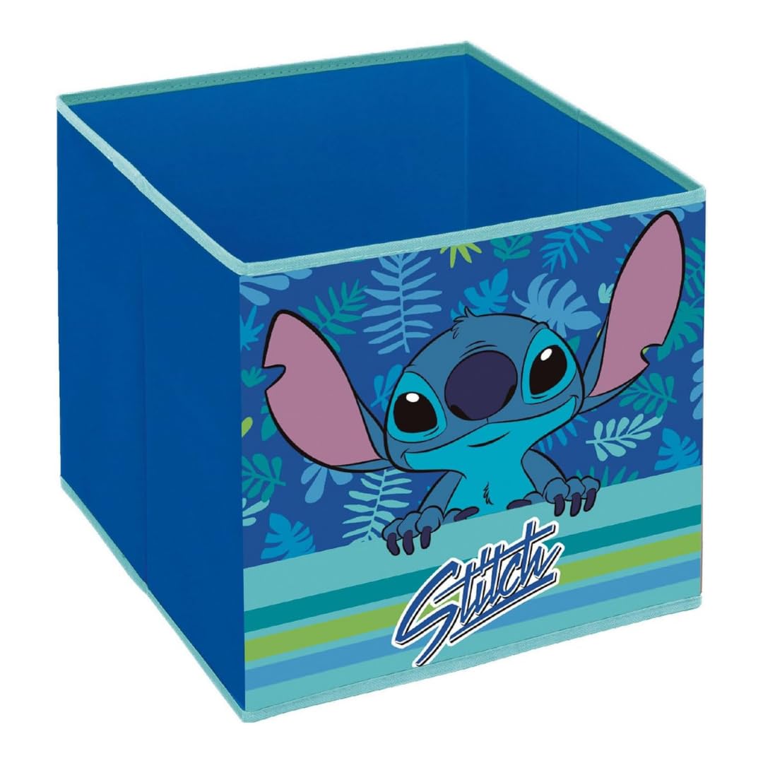 My Sweety Pop | Lilo & Stitch Storage Cube 31X31x31cm | Foldable Fabric Toy Box | Disney Textile Organizer For Shelves | Children's Room Decoration