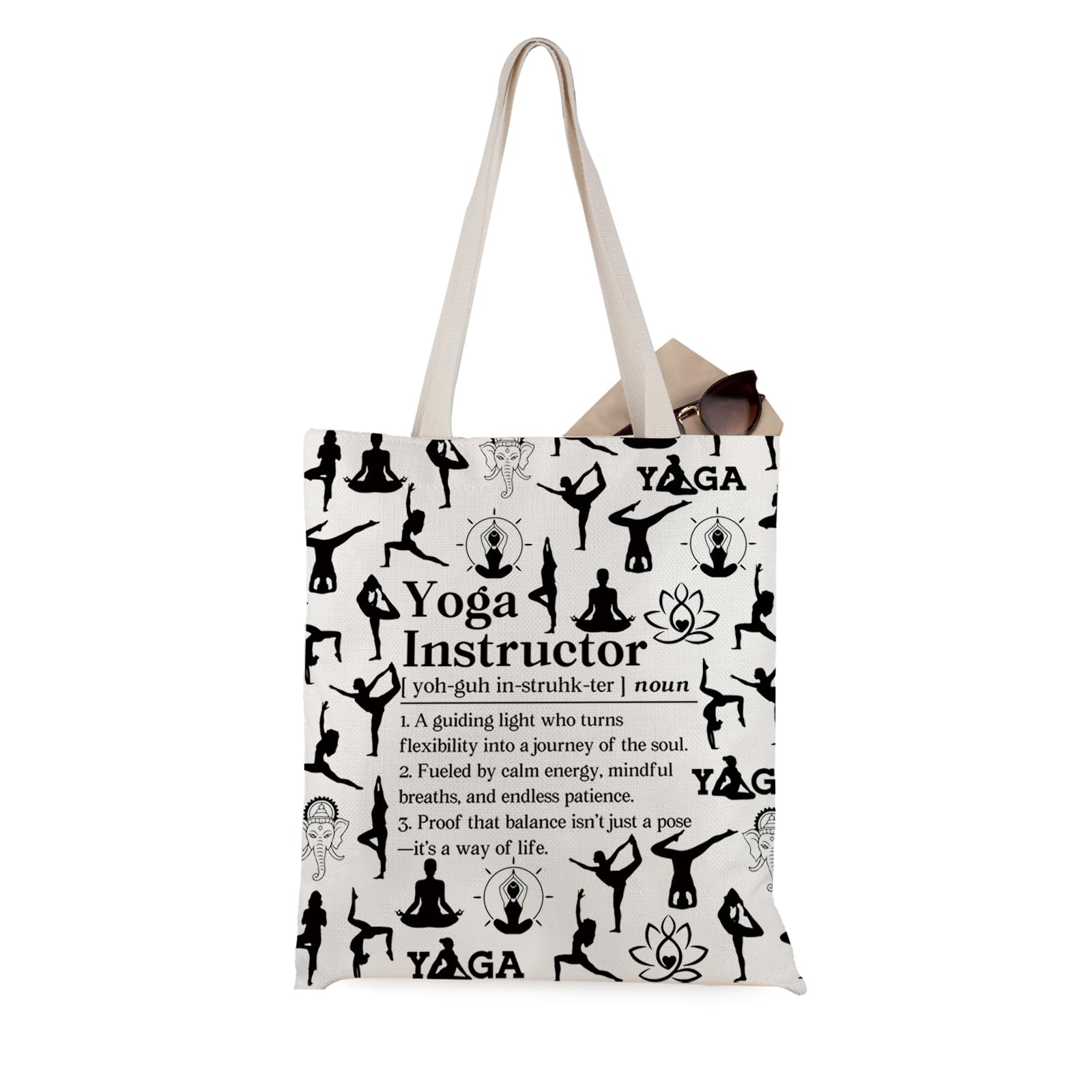 JTOUK Yoga Instructor Tote Bag Yoga Teacher Accessories Yoga Instructor Thank You Gift (Yoga Instructor Tote EU)