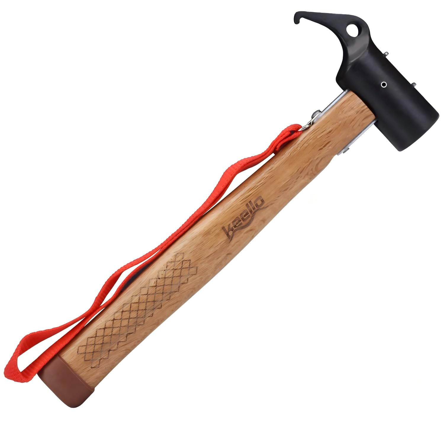 Woonyee Marteau De Camping Multifonction 31 Cm – Acier Au Carbone Forgé, Poignée Bois Ergonomique Antidérapante