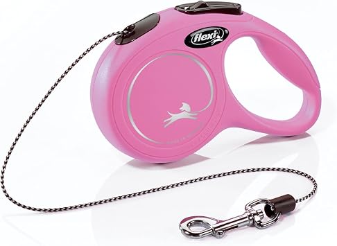 FLEXI Classic XS Cord Retractable Dog Leash, 3-Finger Grip, 10 ft - Pink