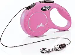FLEXI Nova coleira retrátil clássica para cães (cordão), para cães de até 8 kg, 3 m, extra pequena, rosa