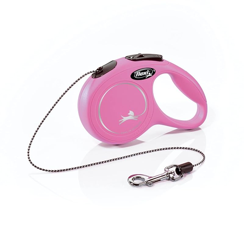 Guia Retrátil para Cães FLEXI Classic XS com Cordão de Nylon, 3,05 m, Rosa